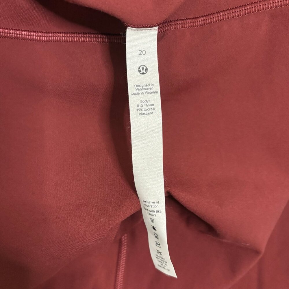 NWOT Lululemon Align High-Rise Pant Pockets 25" Gym Yoga Burgundy Women's US20 - Picture 6 of 7